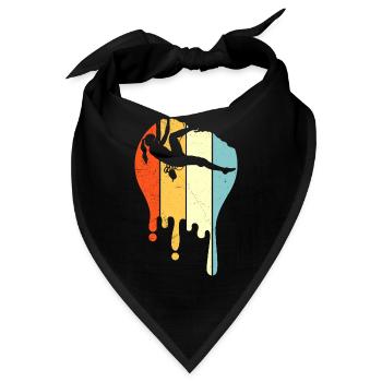 Kletter Frau Retro Kletterin Boulderin Boulder - Bandana - Schwarz - Vorne