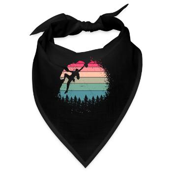 Vintage Felsklettern Kletter Frau Kletterin - Bandana - Schwarz - Vorne