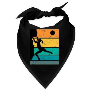 Retro Boulder Felsklettern Freiklettern - Bandana - Schwarz - Vorne
