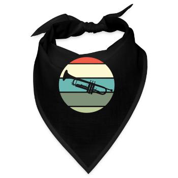 Trompete Trompeter Blasorchester Retro Geschenk - Bandana - Schwarz - Vorne