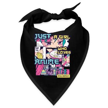 Anime And Ramen Anime Geschenk - Bandana - Schwarz - Vorne