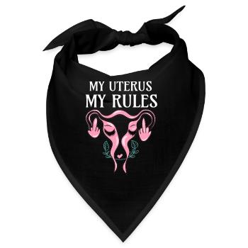 Mittelfinger Gebärmutter - My Uterus My Rules - Bandana - Schwarz - Vorne