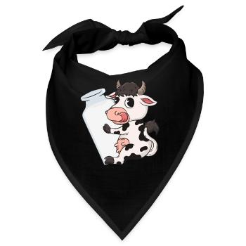 Kuh Milch - Bandana - Schwarz - Vorne