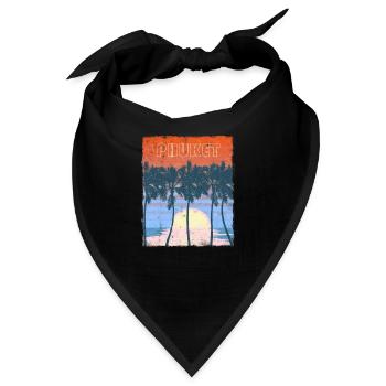 Retro Phuket Thailand Strandurlaub Souvenir - Bandana - Schwarz - Vorne