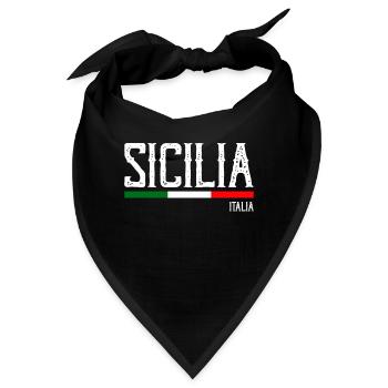 Italien Italia Sicilia Flagge Sizilien Palermo - Bandana - Schwarz - Vorne