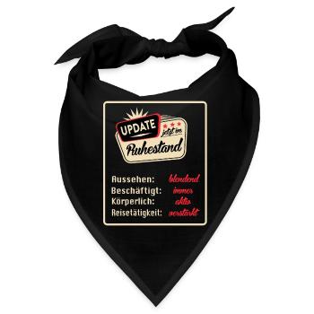 Rente, Pension, Ruhestand - Bandana - Schwarz - Vorne