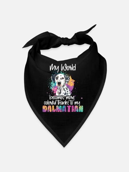 Colorful world thanks to my Dalmatian dog - Bandana - black - Front
