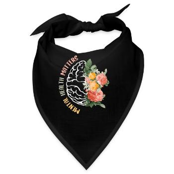Mental Health Matters Flower Human Brain Health Aw - Bandana - Schwarz - Vorne