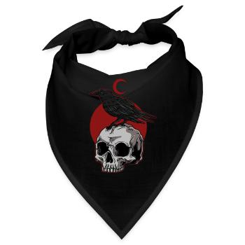 Raven Bird Blackbird Birdwatching Crow Goth Style - Bandana - Schwarz - Vorne