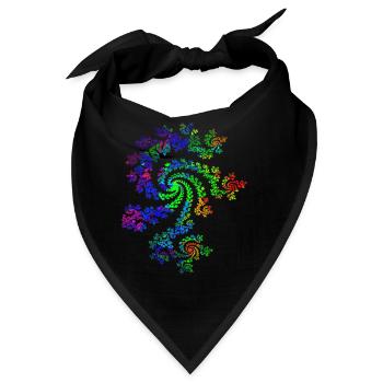 Fraktal Farbenfroh - Bandana - Schwarz - Vorne