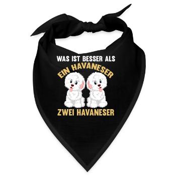 Zwei Havaneser Hund Havaneser - Bandana - Schwarz - Vorne