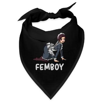 Femboy Maid Anime Boy Aesthetic Crossdressing - Bandana - Schwarz - Vorne