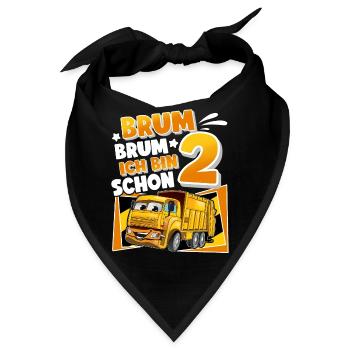 2 Jahre Kinder Müllauto - Bandana - Schwarz - Vorne