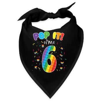 Pop It I am 6 years old 6th Birthday Fidget - Bandana - Schwarz - Vorne