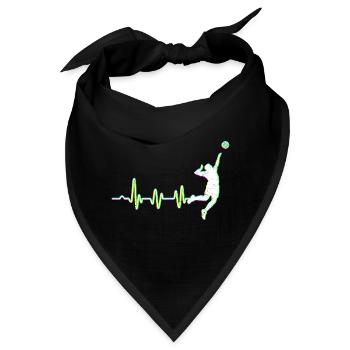 Volleyball Herzschlag Aufschlag Schmetterball - Bandana - Schwarz - Vorne