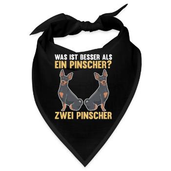 Zwei Pinscher Hund Pinscher - Bandana - Schwarz - Vorne