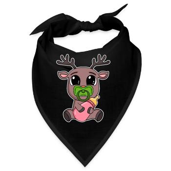 Baby Rentier - Bandana - Schwarz - Vorne