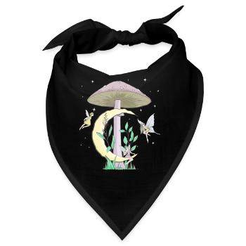 Fairycore Aesthetic Fee Pilz Mond Feen - Bandana - Schwarz - Vorne