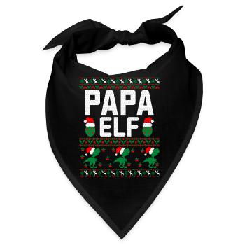 Papa Elf hässlicher Weihnachtspullover - Bandana - Schwarz - Vorne