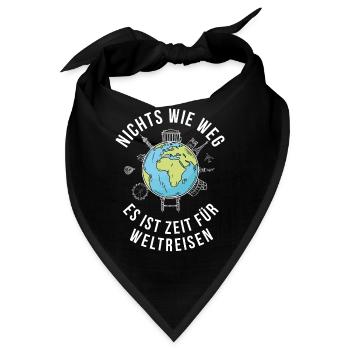 Nichts wie weg es ist Zeit für Weltreisen Rente - Bandana - Schwarz - Vorne