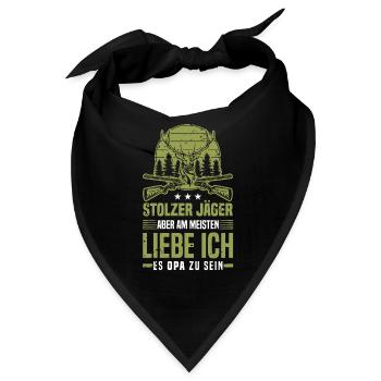 Stolzer Jäger Opa - Hirsch Jagd Jäger Großvater - Bandana - Schwarz - Vorne