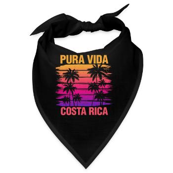 Pura Vida und Costa Rica Geschenk - Bandana - Schwarz - Vorne