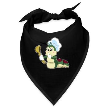 Raupe Koch Kochlöffel Kochen - Bandana - Schwarz - Vorne