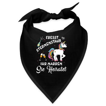 Fresst Sternenstaub Sie Heiratet Einhorn JGA - Bandana - Schwarz - Vorne