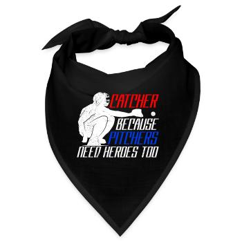Catcher Baseball Spruch Baseballer - Bandana - Schwarz - Vorne