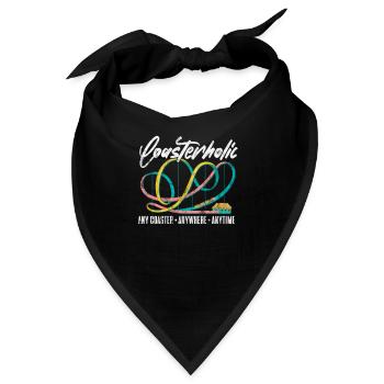 Achterbahn Vergnügungspark Freizeitpark Geschenk - Bandana - Schwarz - Vorne