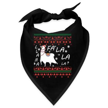 Fa fa fa llama hässlicher Weihnachtspullover - Bandana - Schwarz - Vorne