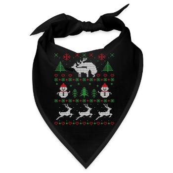 Joy Deer hässlicher Weihnachtspullover - Bandana - Schwarz - Vorne