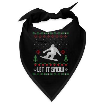 Lass es Schnee hässlichen Weihnachtspullover - Bandana - Schwarz - Vorne