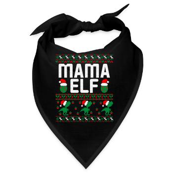 Mama Elf hässlicher Weihnachtspullover - Bandana - Schwarz - Vorne