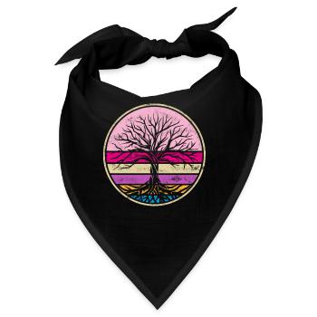 Meditation Yoga Chakra Pilates Baum des Lebens - Bandana - Schwarz - Vorne