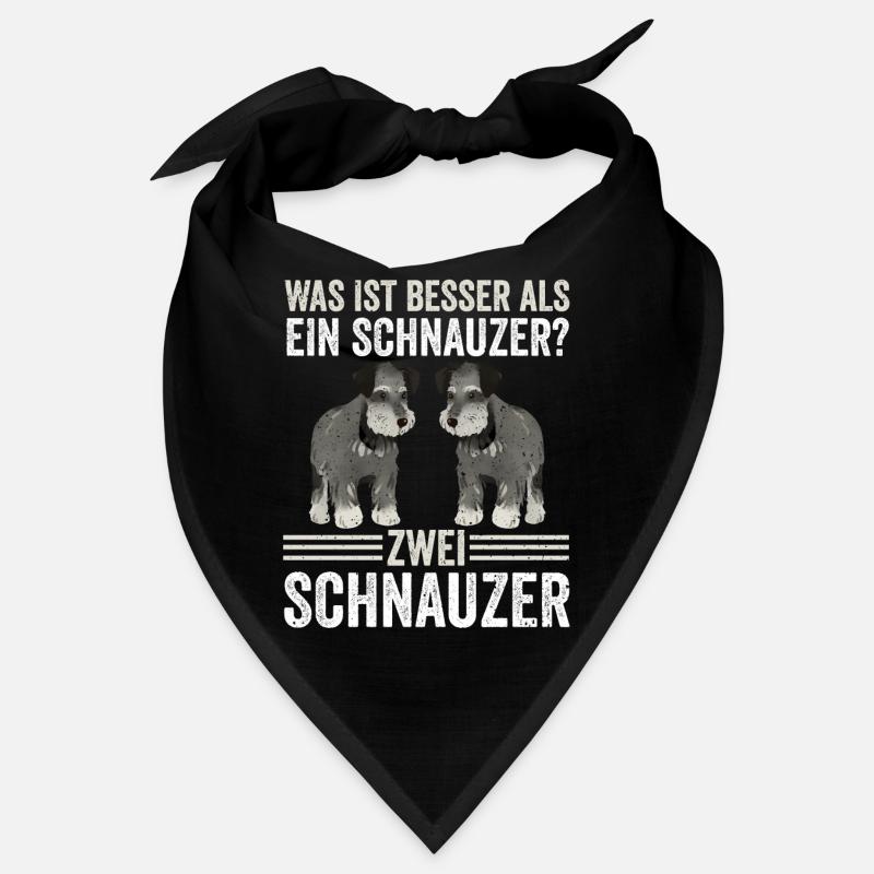 Zwei Schnauzer Hund Schnauzer - Bandana - Schwarz