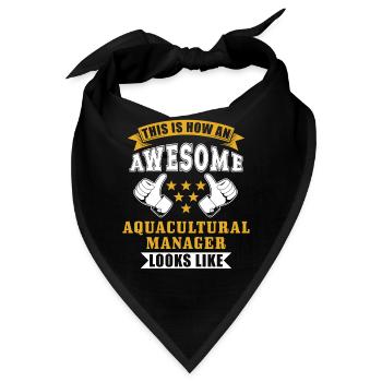 Aquakultur Fischerei Geschenk - Bandana - Schwarz - Vorne