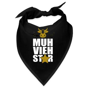 Muh Vieh Star Rinderzüchter Landwirt Kühe Kuh Kopf - Bandana - Schwarz - Vorne