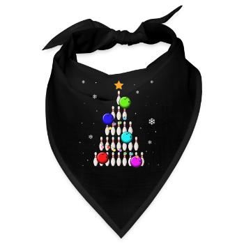 Bowling Weihnachtsbaum Bowling Bowler Weihnachten - Bandana - Schwarz - Vorne