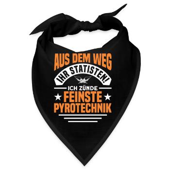 Feuerwerker Silvester Feuerwerk Geschenk - Bandana - Schwarz - Vorne