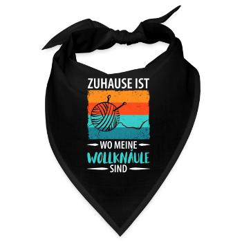 Wolle Stricken Wollknäuel - Bandana - Schwarz - Vorne