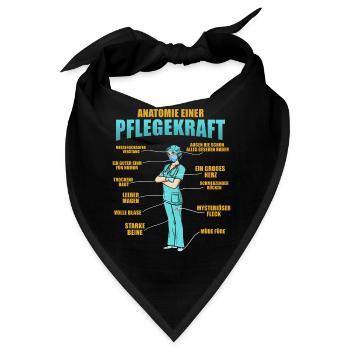 Pflegekraft Anatomie - Bandana - Schwarz - Vorne