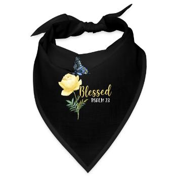 Christian Bible Verse Butterfly - Bandana - Schwarz - Vorne