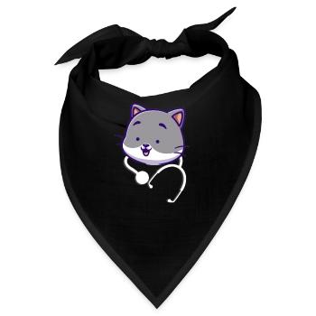 Stethoskop niedlich - Bandana - Schwarz - Vorne