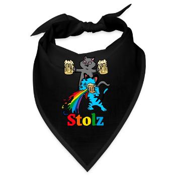 Stolz Kater Abfeiern kotzen saufen Party Feier - Bandana - Schwarz - Vorne