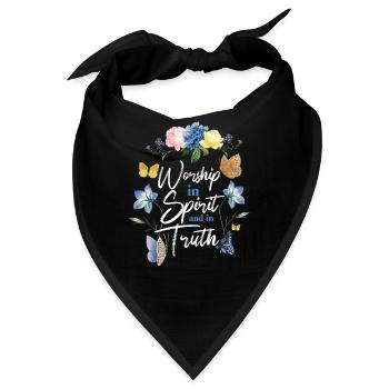 Christian Bible Verse Butterfly - Bandana - Schwarz - Vorne