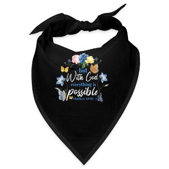 Christian Bible Verse Butterfly - Bandana - Schwarz - Vorne