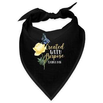 Christian Bible Verse Butterfly - Bandana - Schwarz - Vorne
