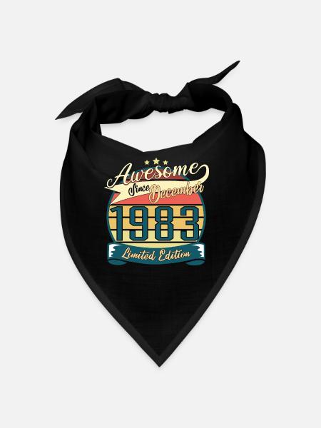 Born December 1983 Retro Gift - Bandana - black - Front