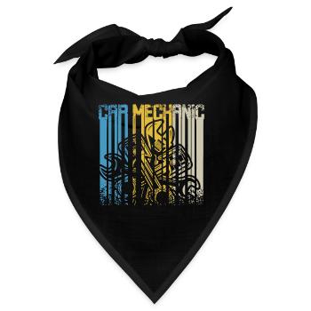 Vintage Retro Automechaniker - Bandana - Schwarz - Vorne
